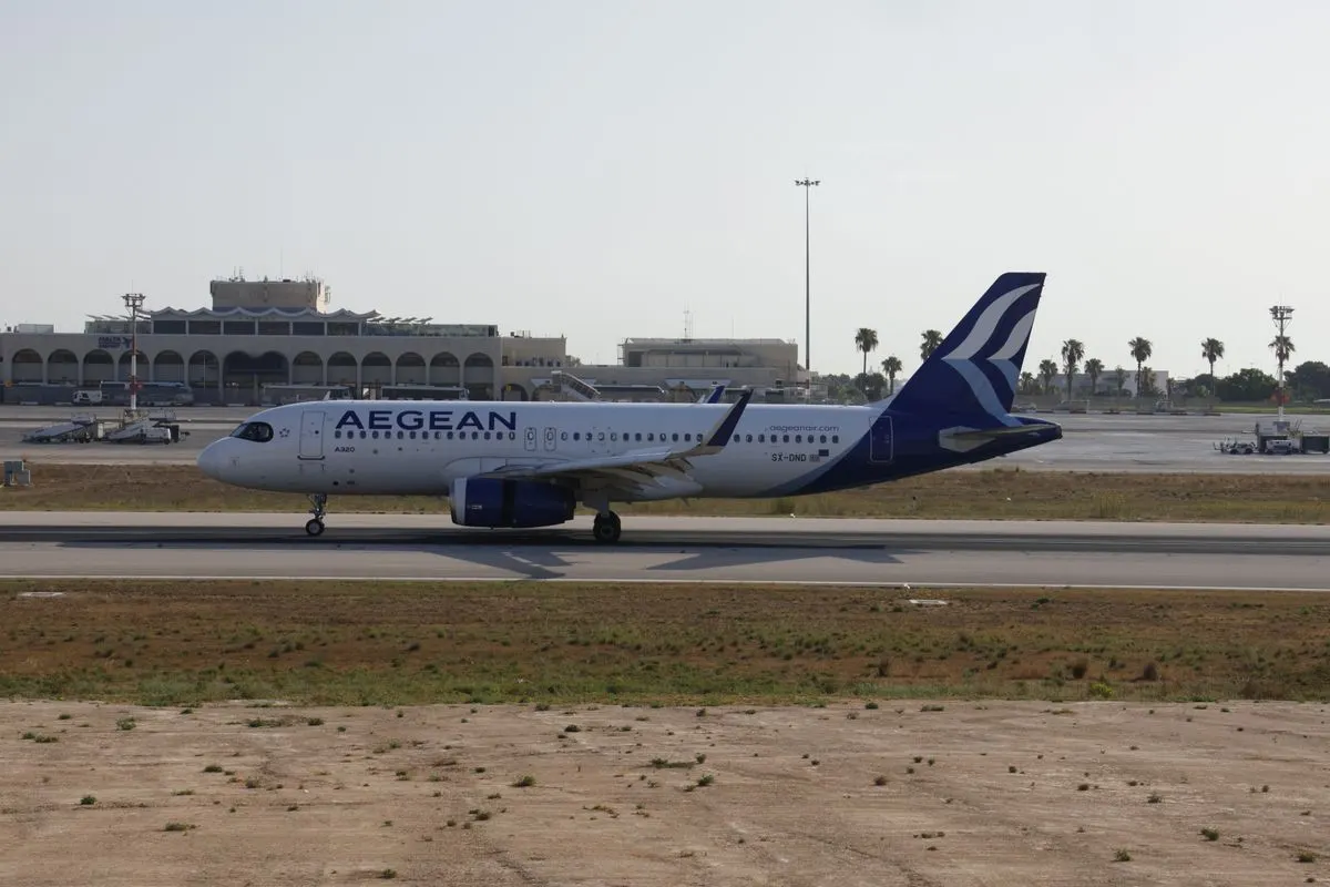 Aegean Airlines Airbus A320 taxiing on a sunny runway at airport. - Photo by Andrew Cutajar on…