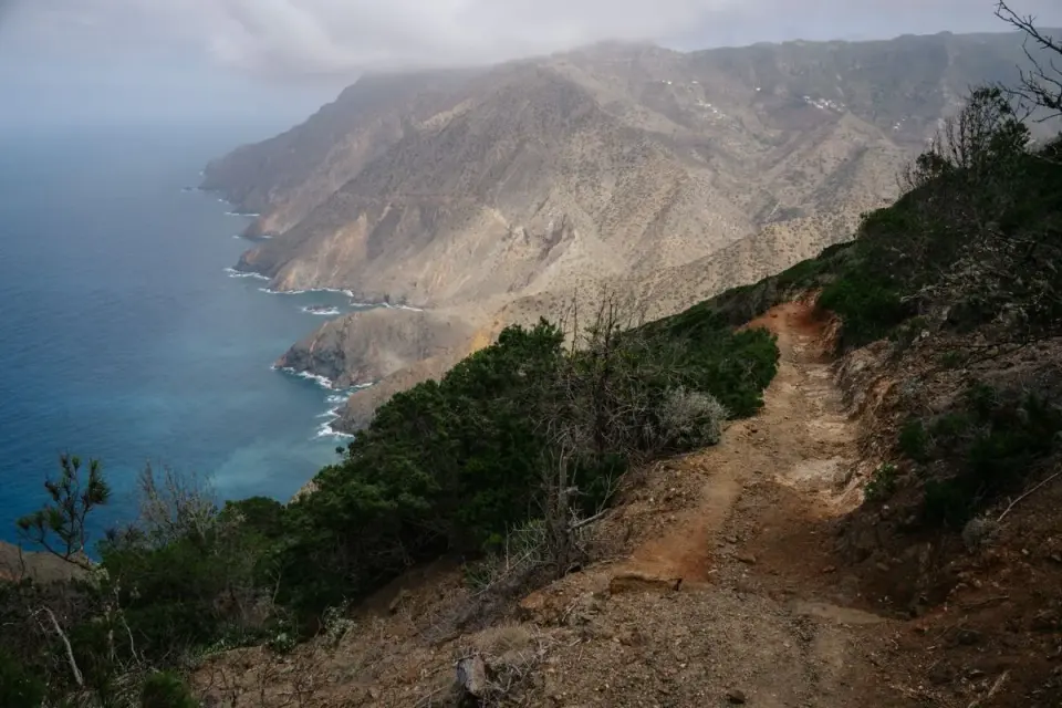 Explore the rugged beauty of Vallehermoso's coastal cliffs on La Gomera Island, Canary Islands.…